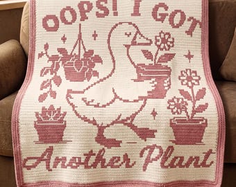 Oops I Got Another Plant Mosaic Crochet Pattern, Goose Blanket Pattern, Floral Afghan PDF, Overlay Mosaic Crochet Download, Mosaic crochet