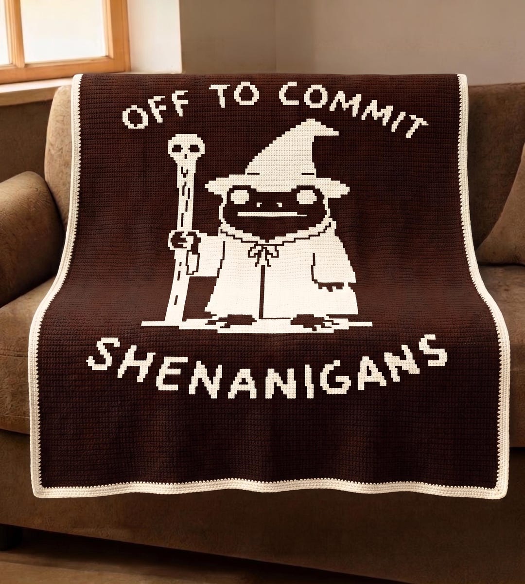 Comitt Patterns Frog Wizard Mosaic Crochet Pattern, Funny Frog Blanket PDF, off to ...