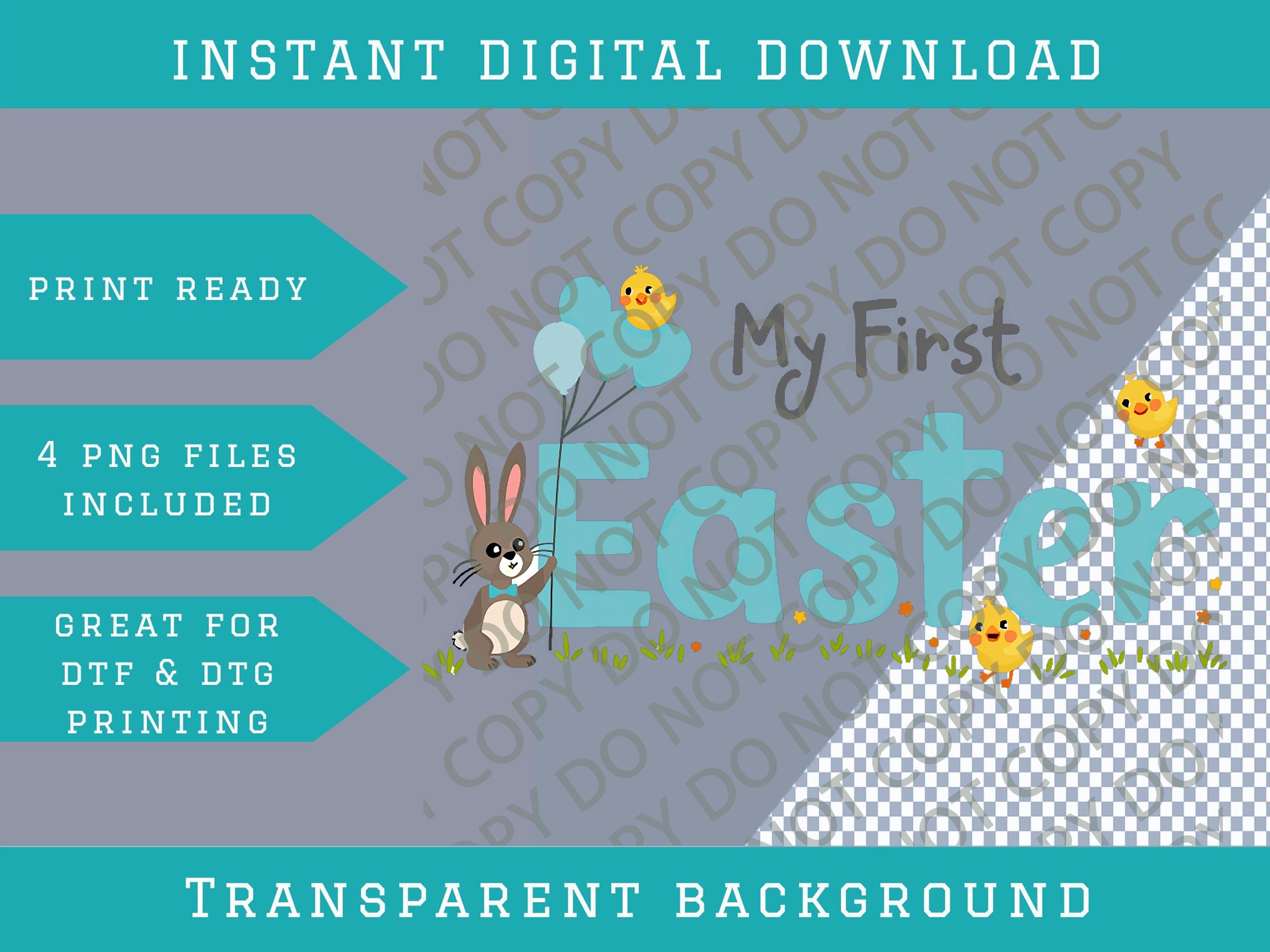 My First Easter Baby Blue Png Bundle, Digital Downloads - Etsy