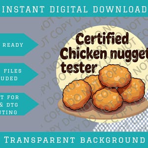 Funny Toddler Certified Chicken Nugget Tester Png Bundle, Digital Downloads