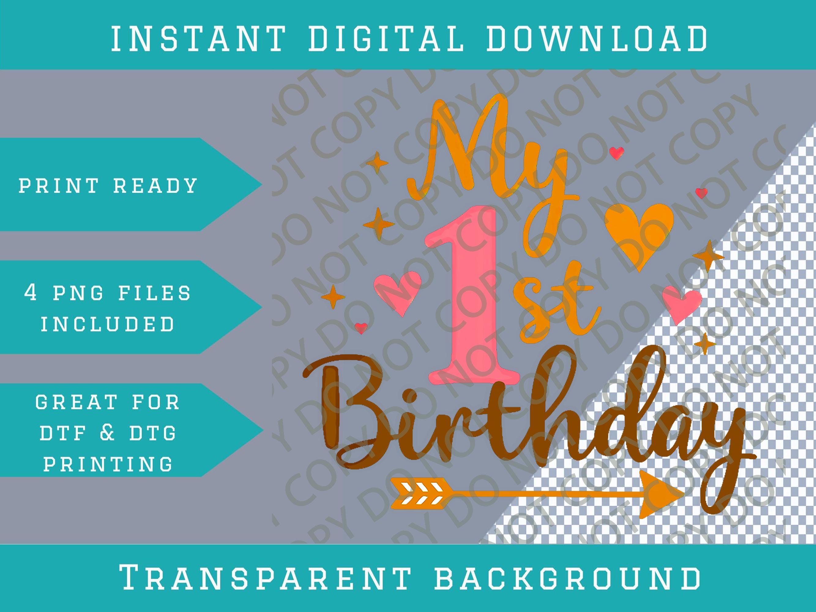 My 1st Birthday Cursive Writing Png Bundle, Digital Downloads - Etsy ...