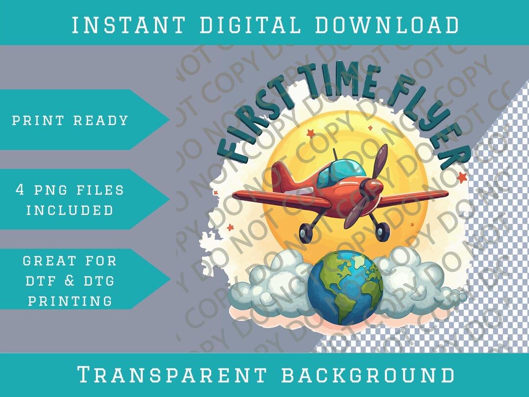 First Time Flyer Kids Holiday Png Bundle, Digital Downloads - Etsy