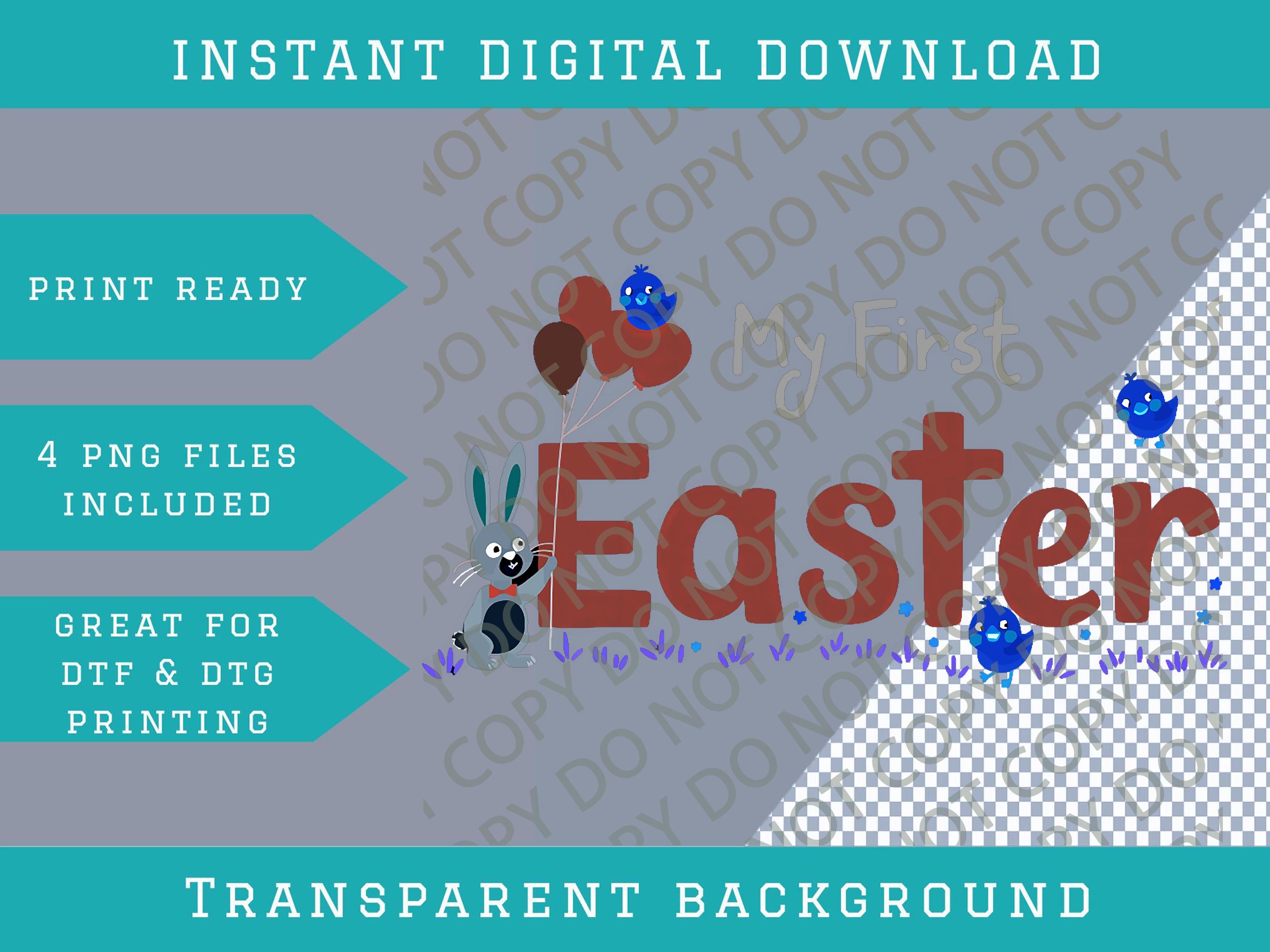 My First Easter Baby Blue Png Bundle, Digital Downloads - Etsy