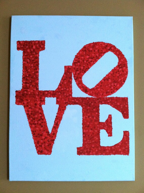 Items similar to LOVE Canvas Painting customizable on Etsy