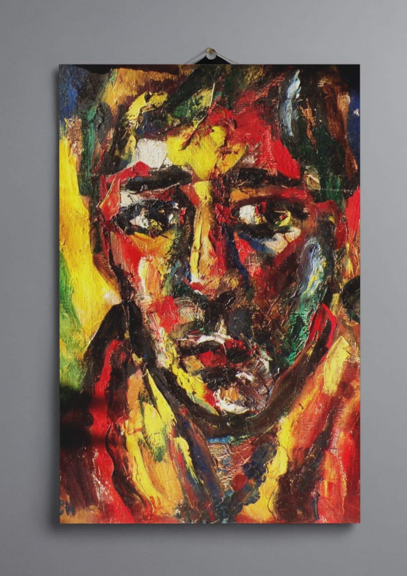 Portrait of a Young Man - Abstract Poster - Etsy