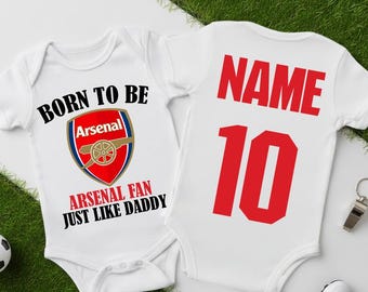 Customize Born To Be Arsenal Baby Bodysuit, Arsenal Fan, Gift For Him, Baby Shower Gift , Gift For Her, Birthday Gift