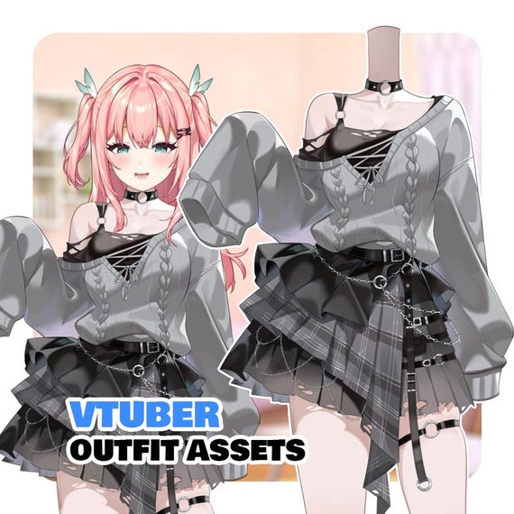 Egirl Vtuber Outfit | Live2D Rigged Assets (VTube Studio)