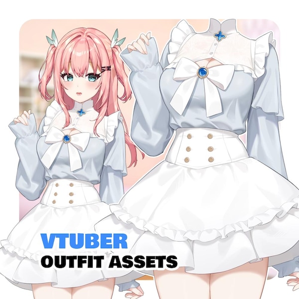 Elegant and Charming Outfit Vtuber Asset | Fully Rigged Live2d Assets | Vtube Studio Costume