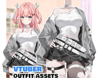 Tenue streetwear Vtuber Asset | Assets Live2d entièrement truqués | Déguisement Studio Vtube
