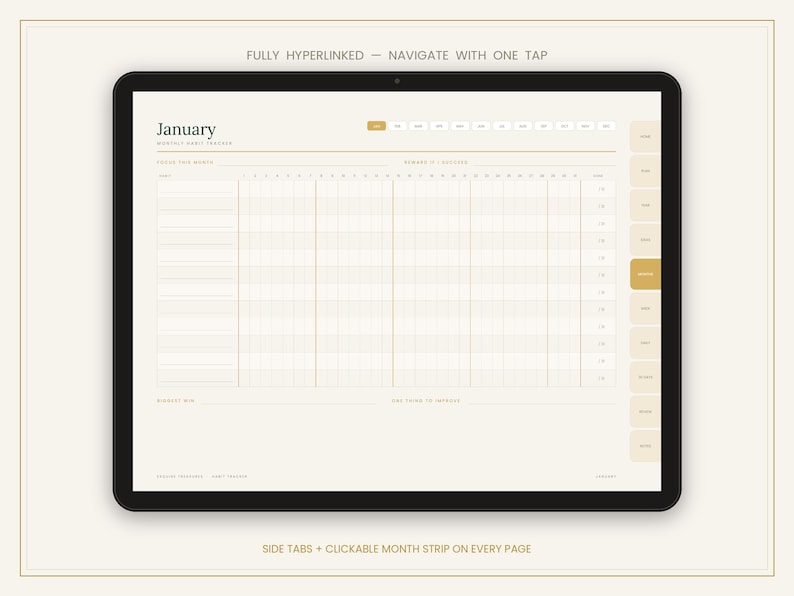 Undated Digital Habit Tracker, Minimalist Daily Routine Planner ...