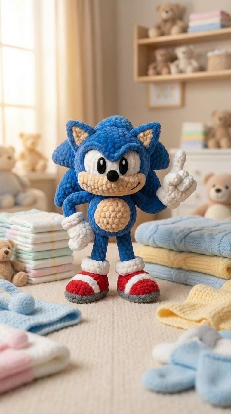 Giant 17-Inch Sonic The Hedgehog Plush Toy - Soft Stuffed Doll, Licensed, NWT