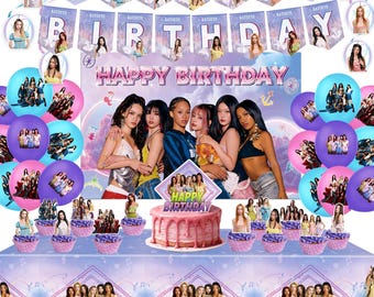 KATSEYE Birthday Party Decorations Set, Fan Supplies Banner Balloons Tablecloth