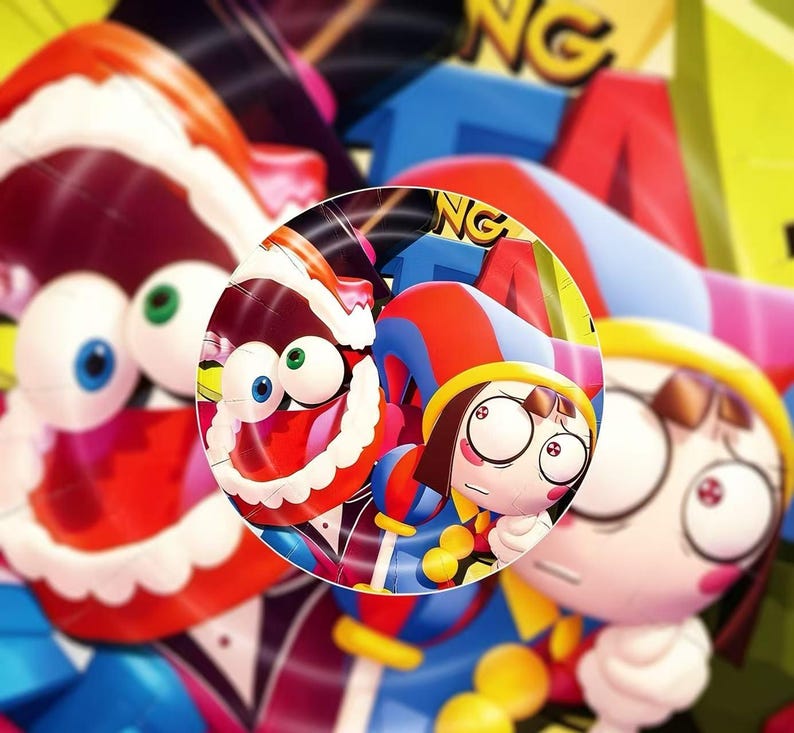 以下が含まれることがあります： 誇張された特徴を持つ複数のキャラクターが登場する、カラフルな漫画のイラスト。キャラクターは赤、青、黄色の服を着ており、「NG」という文字が入った鮮やかな背景が特徴です。