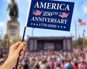 20pcs America 250 Handheld Flag 1776–2026, 250th Birthday Patriotic Flag, Flag 4th of July Parade, Independence Day Decor