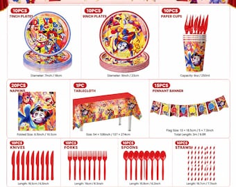 Carnival Circus Birthday Party Decorations Kit for Kids Boys Girls, Balloons Banner Backdrop Cake Cupcake Toppers Party Supplies Set