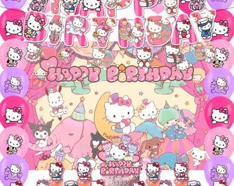 Cute anime Birthday Party Decorations | Pink Sanrio Theme