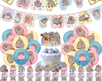 Cute Cartoon Party Decor Set - Kids Birthday Balloons, Banner, Cake Toppers, Fun Balloon Arch for Children's Party Supplies