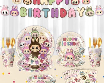 Kids Birthday Party Decor, Labu Theme Cake & Cupcake Toppers, Complete Coordinating Set
