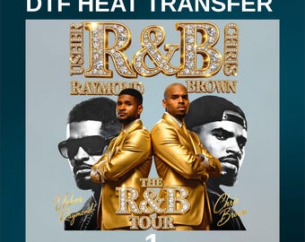 Usher Raymond Chris Brown Custom DTF Transfer, R&B Tour 2026 Heat Transfe