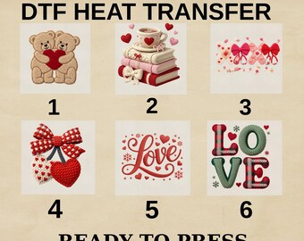 Valentine Yarn DTF Heat Transfer Set, Knit Love Designs, Ready To Press Bundle