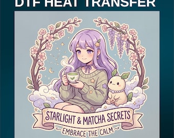 Starlight Matcha Anime Girl Shirt, Cozy Kawaii Tea Lover Tee, Soft Pastel Gift