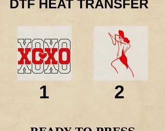 XOXO Valentine DTF Heat Transfer Set, Minimal Love Designs, Ready To Press