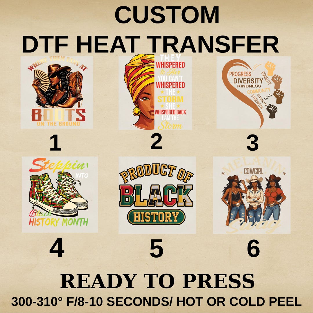 DTF Heat Transfer Bundle, Black History Afro Queen Designs, Ready to Press Digital Transfers - Etsy