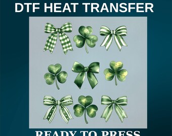 St Patrick Shamrock Bow DTF Transfer Ready To Press
