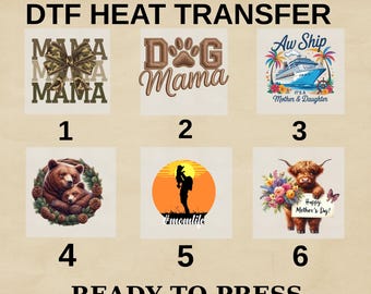 Mama DTF Heat Transfer Bundle, Mother Day Designs, Ready To Press Mom Shirt Transfers