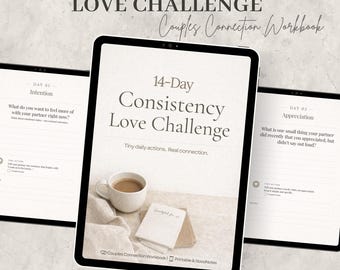 Couples Workbook Printable PDF & GoodNotes | 14-Day Love Challenge Relationship Journal | Couples Connection Digital Workbook