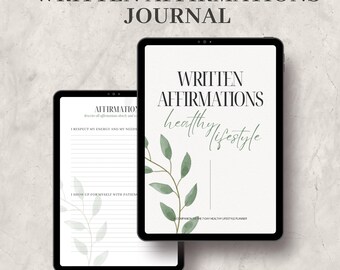 Written Affirmations Journal | Digital & Printable PDF | Self Love Manifestation Journal | Calm Writing Practice | GoodNotes
