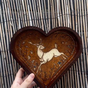 Handmade Deer Trinket Tray, Woodland Jewellery Dish, Cottagecore Nature Inspired Decor