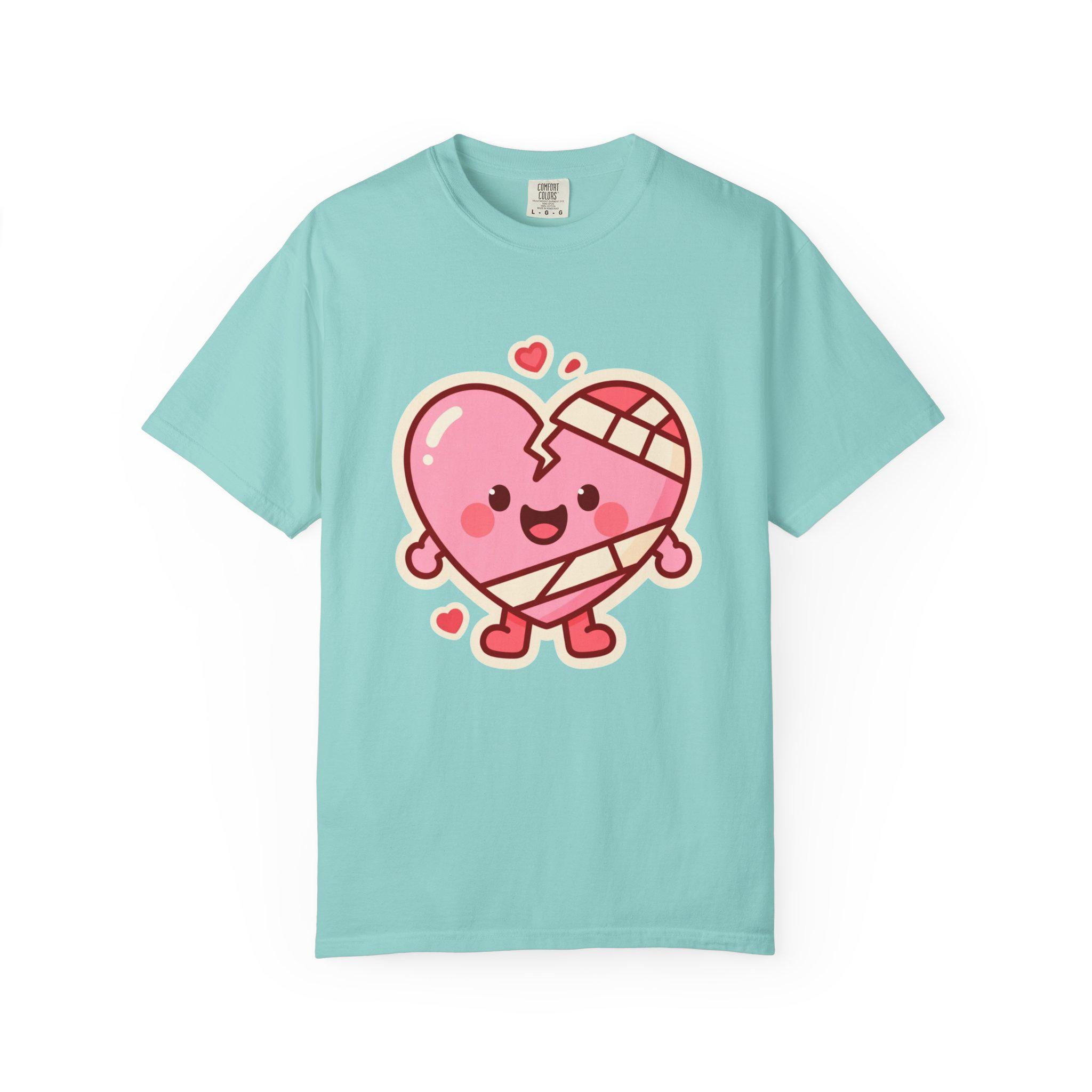 Kawaii Broken Heart T-shirt | Bandaged Graphic Tee - Etsy