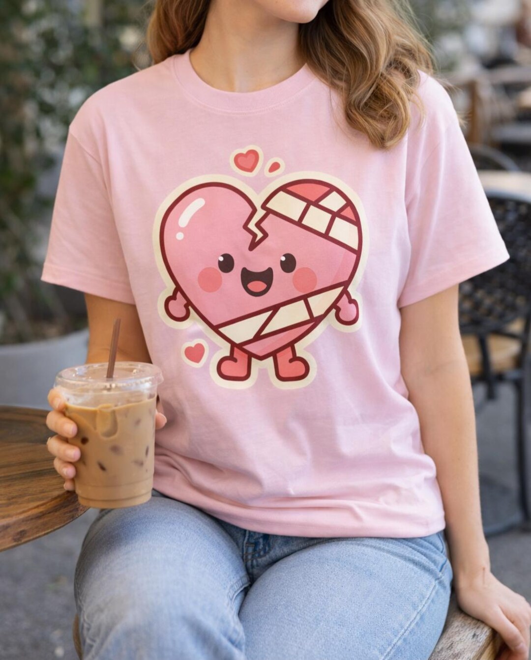 Kawaii Broken Heart T-shirt | Bandaged Graphic Tee - Etsy