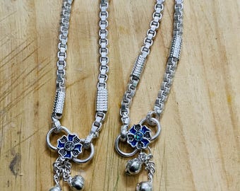 925 Sterling Silver Anklets 10 Inches | Dainty Charm Payal | Traditional Indian Anklet | Minimalist Foot Jewelry | Gift for Women
