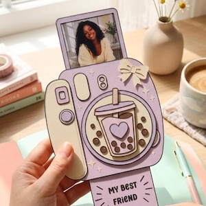 Printable Pull-Out Photo Card Template, Editable Picture Reveal Template, DIY Polaroid Gift, Personalized Keepsake, Instant Download