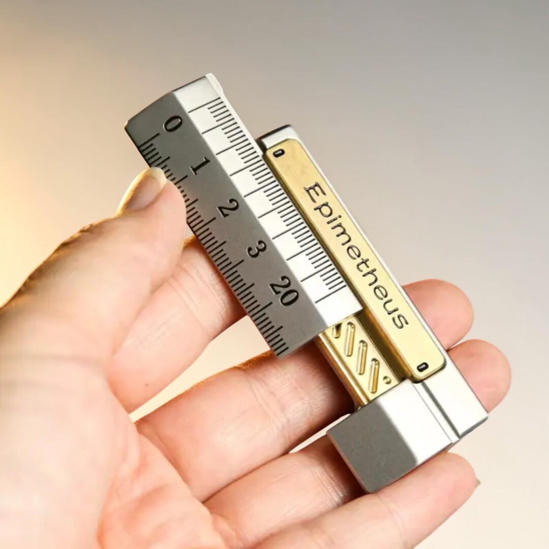 Adhd Ruler EDC Ruler Slider Fidget Toy Metal Stress Relief Desk Gadget ADHD Focus ...