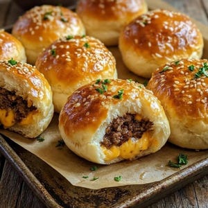 ガーリックパルメザンチーズバーガーボムのレシピ（PDF）｜簡単手作りコンフォートフード｜家族の夕食やパーティーの前菜｜即時デジタルダウンロード
