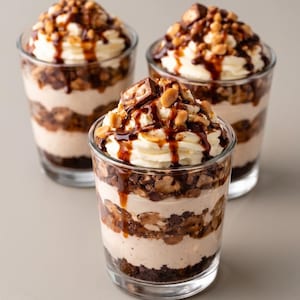 Snickers Dessert Cups Käsekuchen Rezept | No Bake, Easy Treat (PDF-Download)