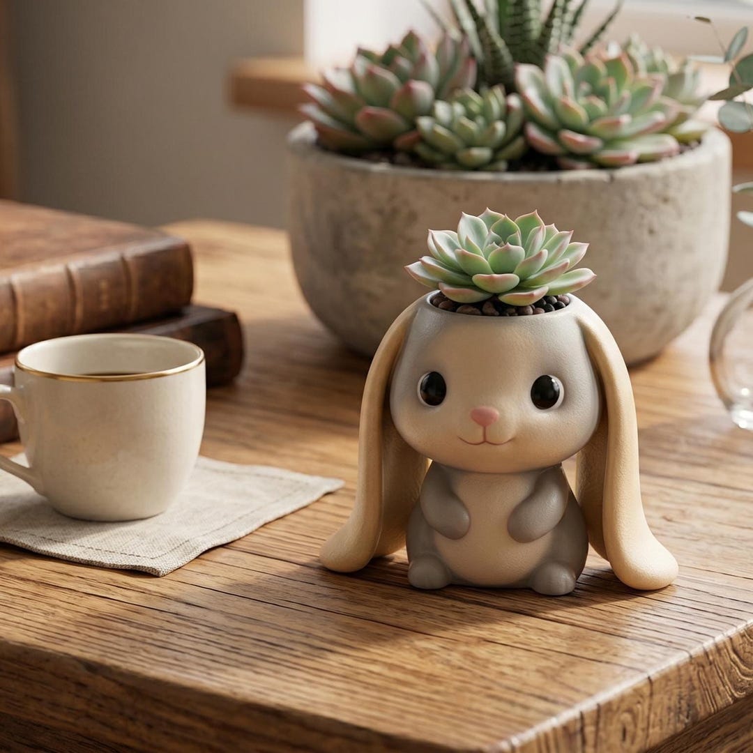 Stl Long Ear Rabbit Bunny Succulent Planter STL – Long-ear Rabbit Pot (digital File) - Etsy