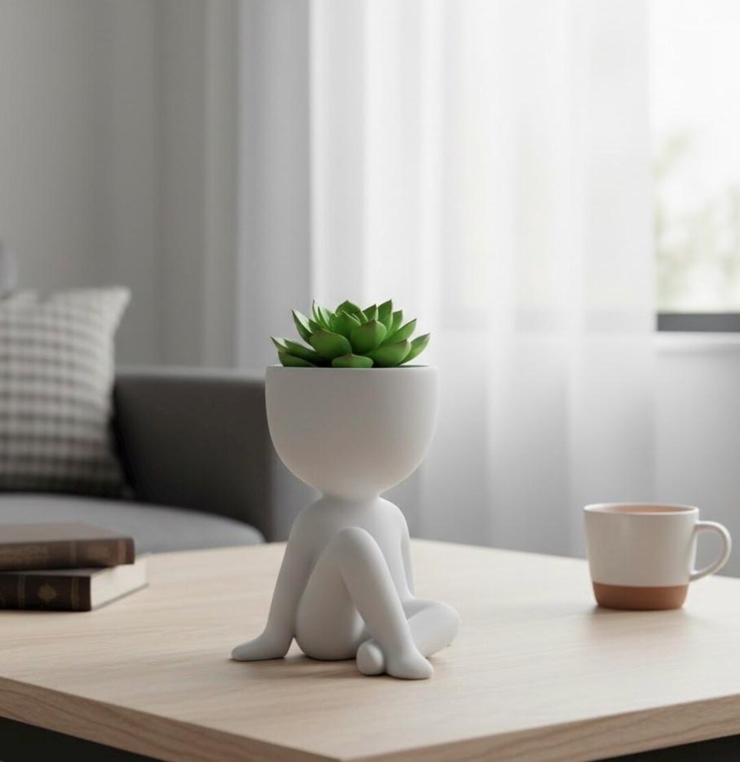 Minimalist Nordic Style Human Pot STL - 3D Printable Flower Pot for ...