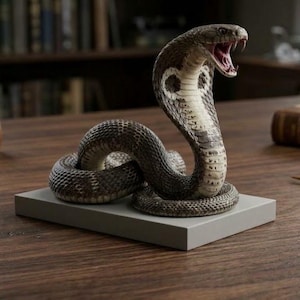 3D-printbaar cobra-slang STL-bestand | Gedetailleerd reptielenbeeldje (digitale download)