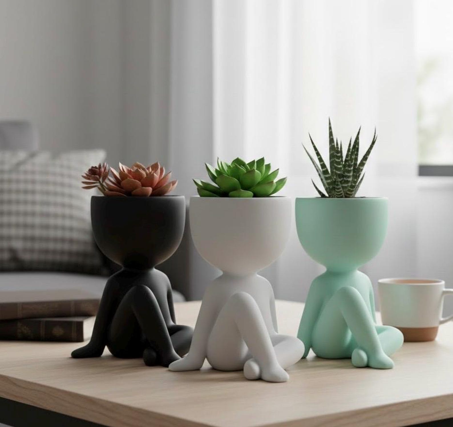 Minimalist Nordic Style Human Pot STL - 3D Printable Flower Pot for ...