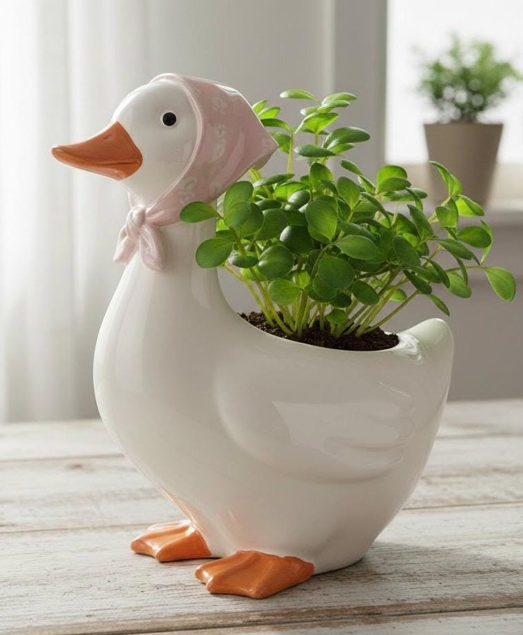 Süße Gelbe Ente Als Blumentopf & Deko – Keramik, Handbemalt, Für Zuhause & Kita