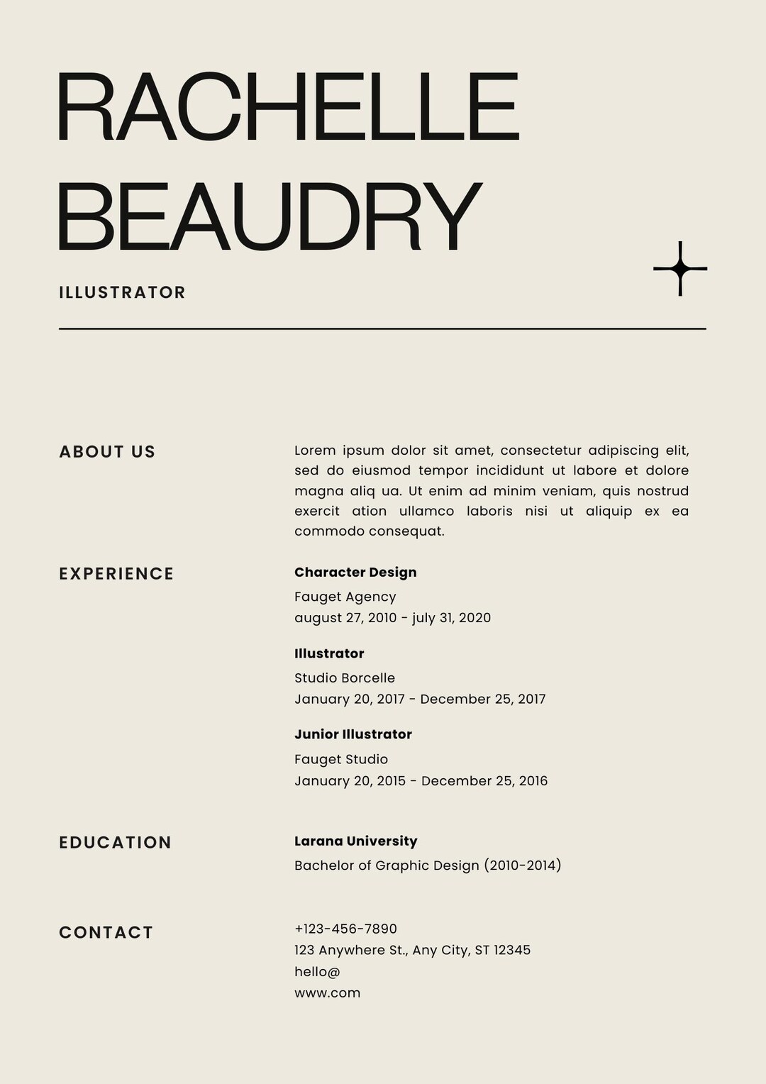 Editable Resume Canva Template, Minimalist CV, Professional Resume, ATS ...