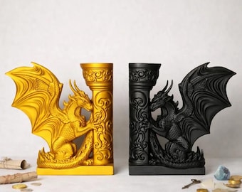 Fantasy Dragon Bookends (Black or Gold)