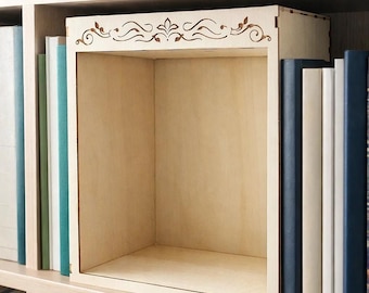 Large Wooden Book Nook with LED Light | Free Dinosaur Gift for Book Lovers