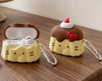 Pudding Cat AirPods Case, Cute Cake Earphone Case, Airpod 4 Case, Airpod 1 2 3 4 Pro2, Sweet Lover Gifts