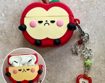 Apple Fruit Airpod Case, Cute Silicone Case With Charm, Airpod 4 Case, Airpod 1 2 3 4 Pro 2, Gift For Her