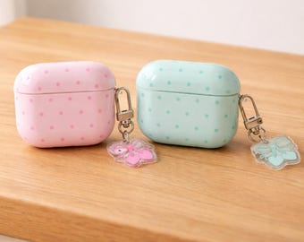 Simple Airpod Case, Flower Charm Earphone Case, Pink Mint Green Theme Case, Airpod Pro3, Airpod 1 2 3 4 Pro